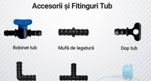 Mufa de legatura pentru tub de picurare 20x20mm, Grădină>Irigații>Furtun picurare în orb (fără găuri)