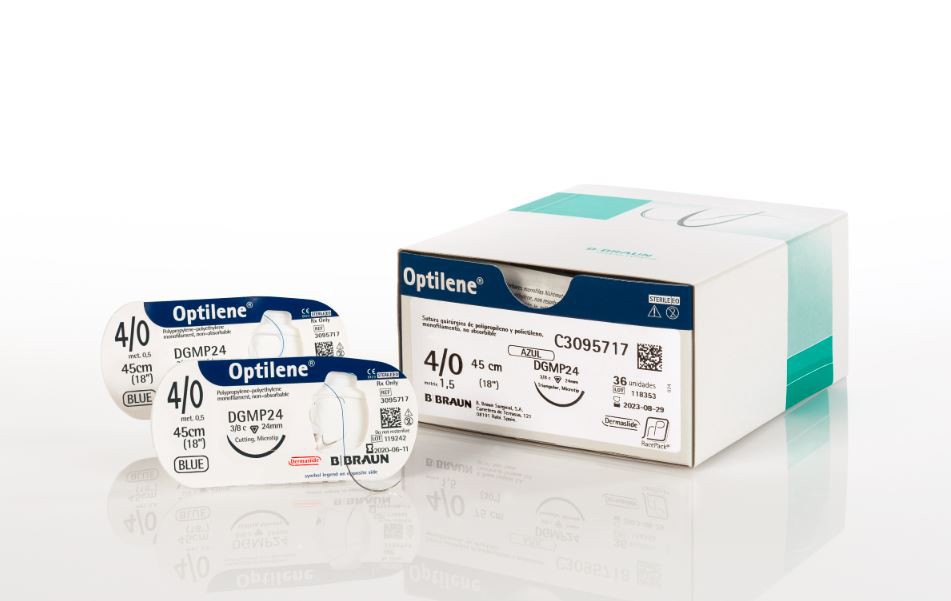 Optilene - fire sutura neresorbabile, 0 USP, 75 cm, HR26, cutie 36 fire