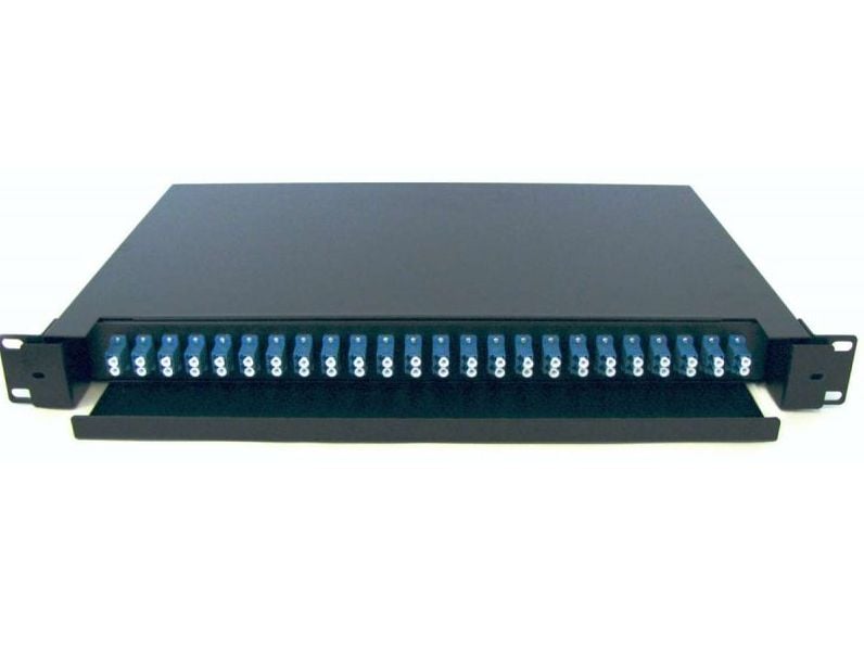 Patch Panel pentru fibra optica, 24x LC/UPC Duplex + 48x Pigtail + tuburi termo protectie, Braun Group PPS-24LUPC-D